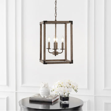 Magnolia Adjustable Iron Rustic Farmhouse LED Pendant - JONATHAN Y